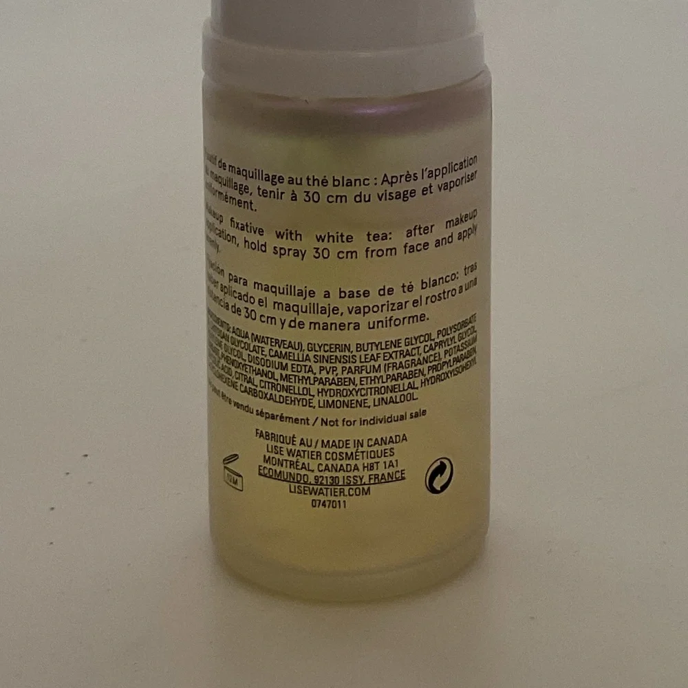 NWT Lise Watier Magnafix White Tea Setting Spray Deluxe Travel Size 1 ounce
